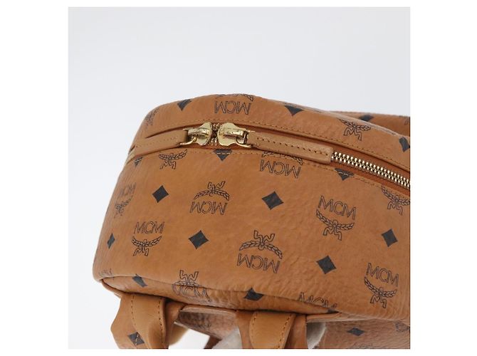MCM Vicetos Zaino Logogram in pelle PVC marrone oro Auth BA11051 D'oro - vista 6
