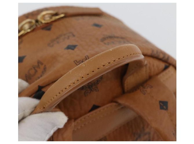 MCM Vicetos Zaino Logogram in pelle PVC marrone oro Auth BA11051 D'oro - vista 7