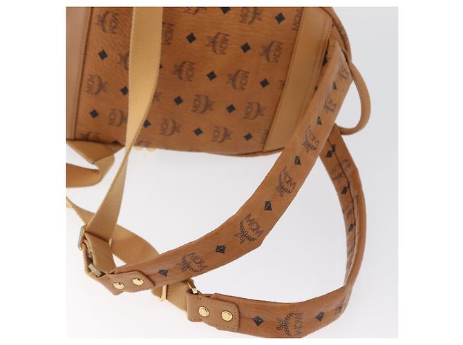 MCM Vicetos Zaino Logogram in pelle PVC marrone oro Auth BA11051 D'oro - vista 9