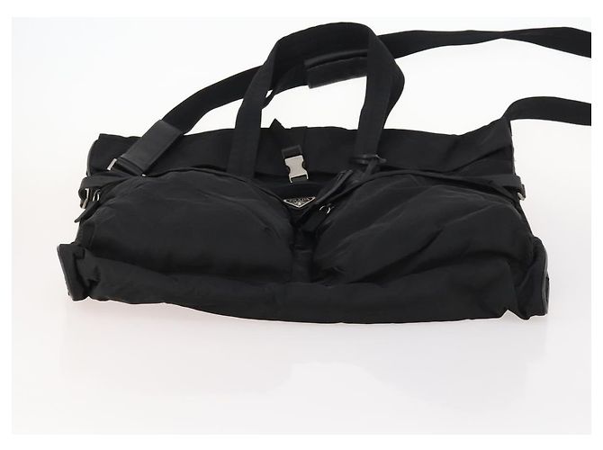 PRADA Funda para prendas de nylon negro plateado Auth bs33522 Plata - vista 11