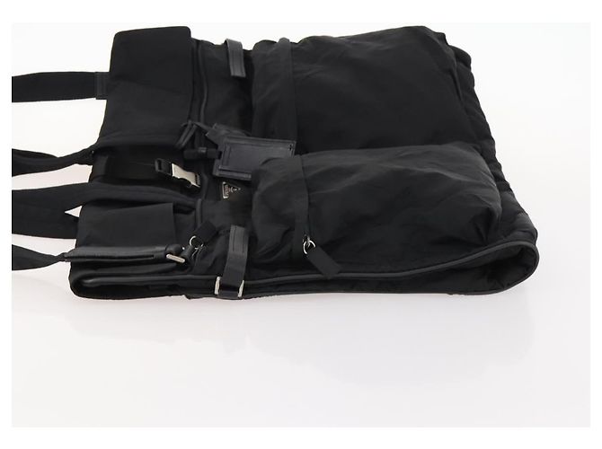 PRADA Funda para prendas de nylon negro plateado Auth bs33522 Plata - vista 5