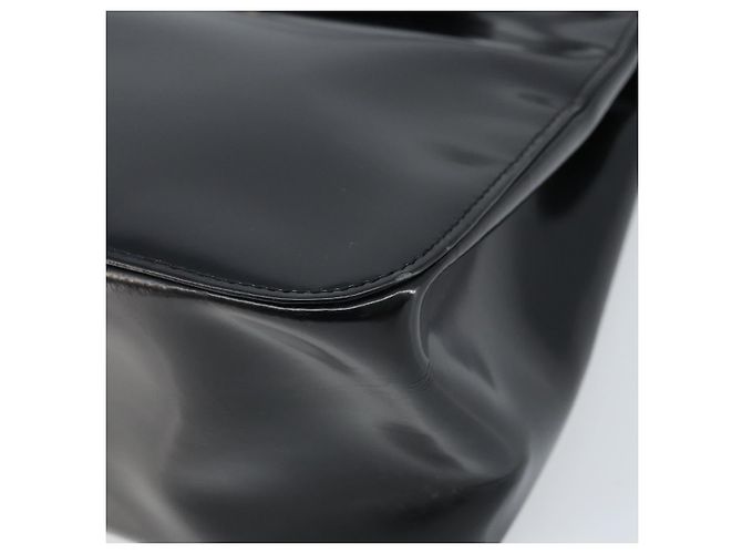 Borsa Tote Gianni Versace in pelle verniciata nera e oro Auth BA10900 Nero D'oro - vista 10