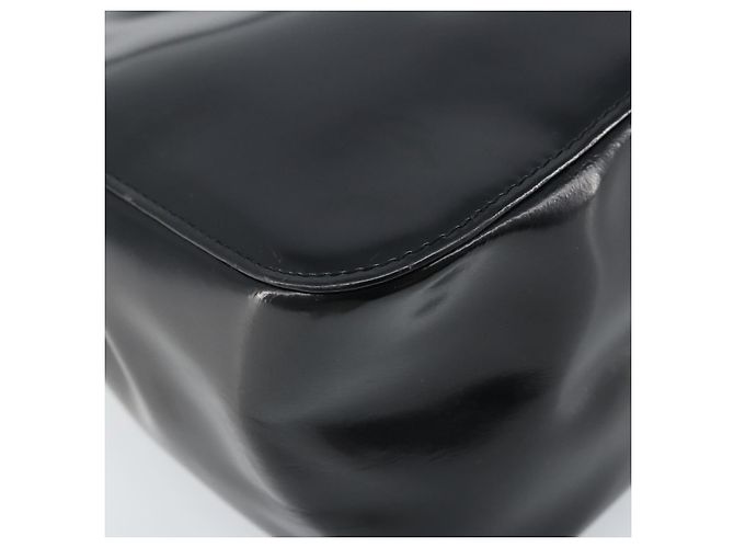 Borsa Tote Gianni Versace in pelle verniciata nera e oro Auth BA10900 Nero D'oro - vista 11
