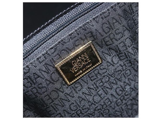 Borsa Tote Gianni Versace in pelle verniciata nera e oro Auth BA10900 Nero D'oro - vista 15
