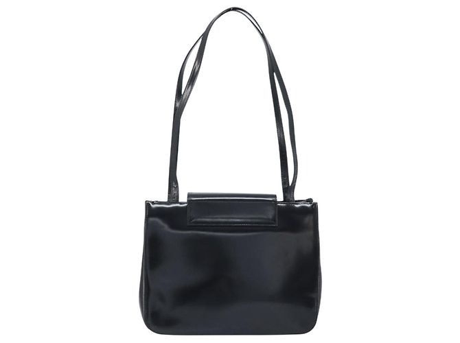 Borsa Tote Gianni Versace in pelle verniciata nera e oro Auth BA10900 Nero D'oro - vista 3