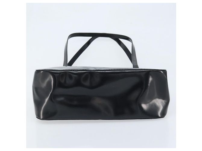 Borsa Tote Gianni Versace in pelle verniciata nera e oro Auth BA10900 Nero D'oro - vista 9
