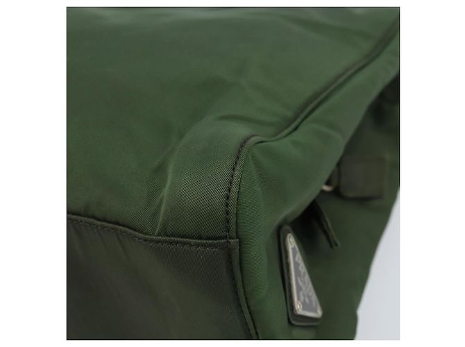 PRADA Borsa a mano in nylon khaki argento autentica 166225 Cachi - vista 12