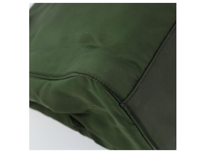 PRADA Borsa a mano in nylon khaki argento autentica 166225 Cachi - vista 13