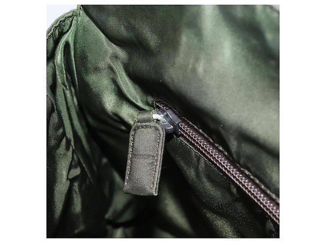PRADA Borsa a mano in nylon khaki argento autentica 166225 Cachi - vista 19
