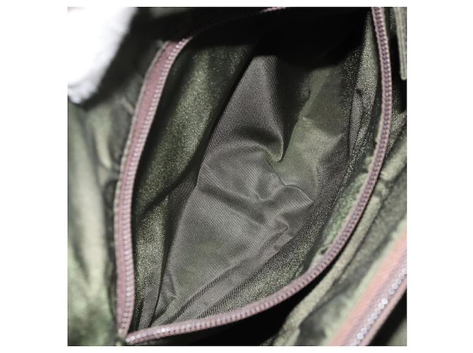 PRADA Borsa a mano in nylon khaki argento autentica 166225 Cachi - vista 20