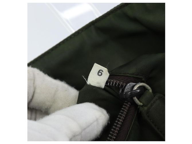 PRADA Borsa a mano in nylon khaki argento autentica 166225 Cachi - vista 24