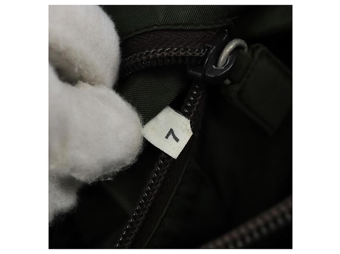 PRADA Borsa a mano in nylon khaki argento autentica 166225 Cachi - vista 25