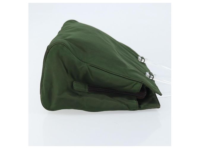 PRADA Borsa a mano in nylon khaki argento autentica 166225 Cachi - vista 4