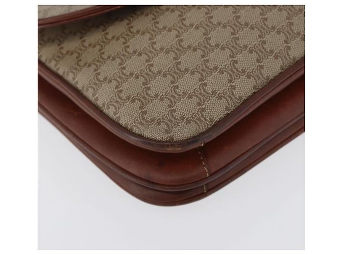Céline Borsa a Spalla in Tela Macadam CELINE PVC Beige Oro Auth 166227 D'oro - vista 10