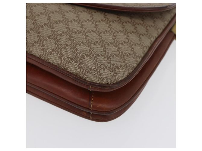 Céline Borsa a Spalla in Tela Macadam CELINE PVC Beige Oro Auth 166227 D'oro - vista 11