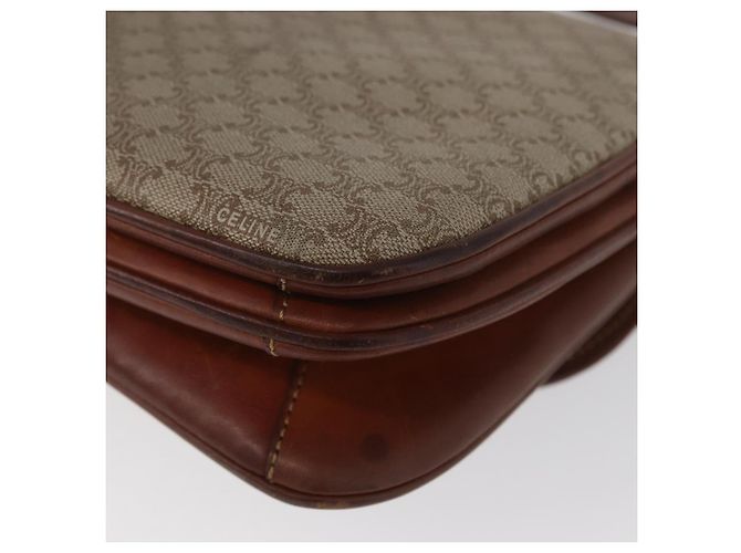 Céline Borsa a Spalla in Tela Macadam CELINE PVC Beige Oro Auth 166227 D'oro - vista 13