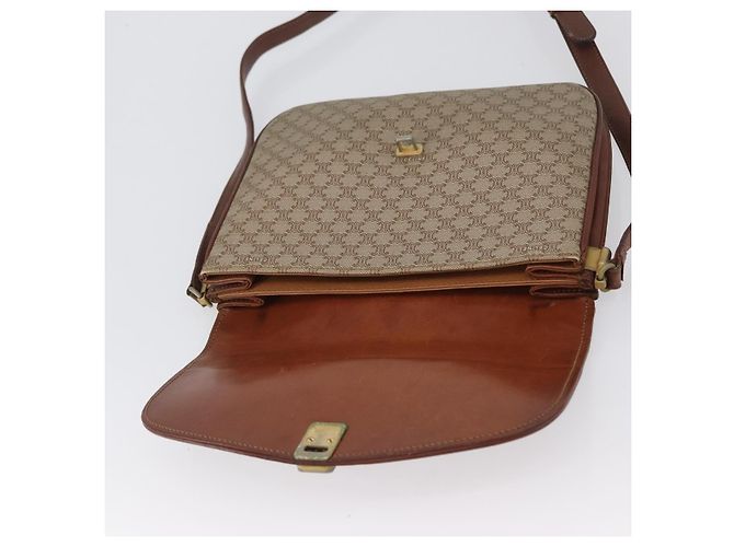 Céline Borsa a Spalla in Tela Macadam CELINE PVC Beige Oro Auth 166227 D'oro - vista 15