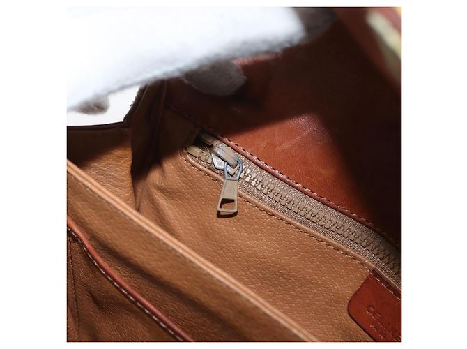 Céline Borsa a Spalla in Tela Macadam CELINE PVC Beige Oro Auth 166227 D'oro - vista 23
