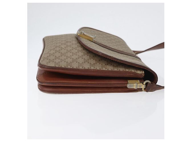 Céline Borsa a Spalla in Tela Macadam CELINE PVC Beige Oro Auth 166227 D'oro - vista 4
