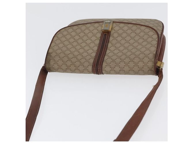 Céline Borsa a Spalla in Tela Macadam CELINE PVC Beige Oro Auth 166227 D'oro - vista 6