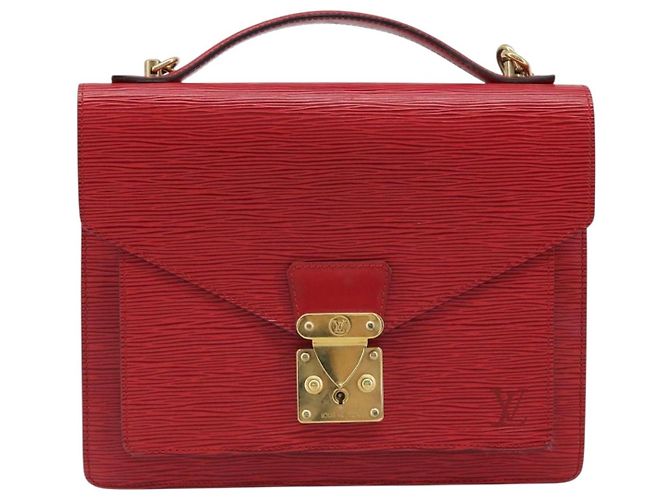 LOUIS VUITTON Borsa a Mano Epi Monceau 28 Rossa M40783 LV Auth ep13676 Rosso - vista 13