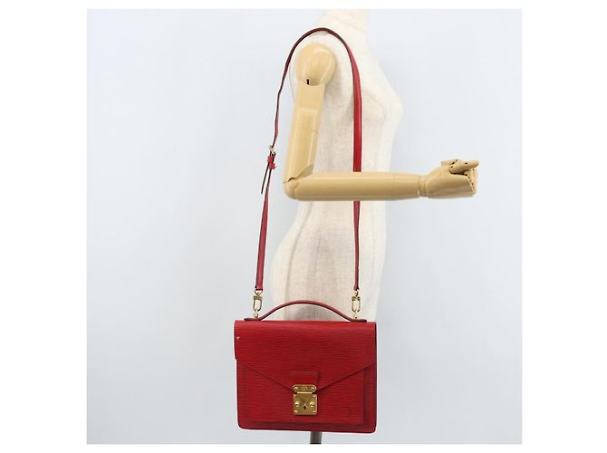 LOUIS VUITTON Borsa a Mano Epi Monceau 28 Rossa M40783 LV Auth ep13676 Rosso - vista 27