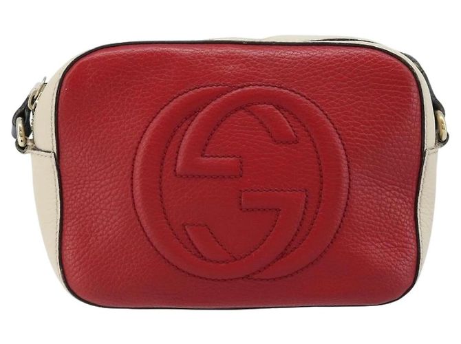 Borsa a Spalla in Pelle Rossa e Oro GUCCI 431567 Auth ka2941 Rosso D'oro - vista 2
