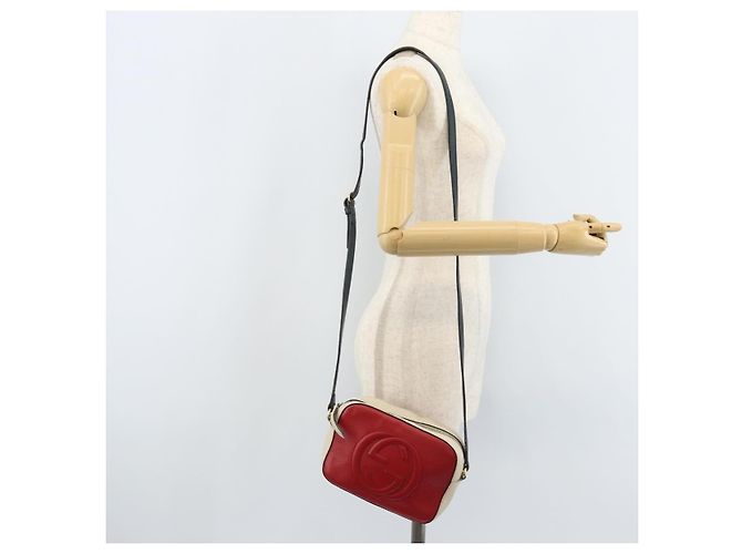 Borsa a Spalla in Pelle Rossa e Oro GUCCI 431567 Auth ka2941 Rosso D'oro - vista 21