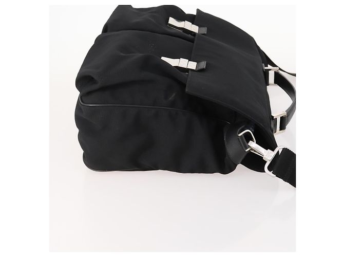 Borsa a Spalla GUCCI Nylon 2way Nera Argento Auth 172937 Nero - vista 4