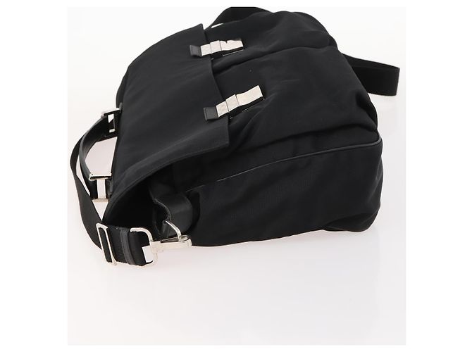 Borsa a Spalla GUCCI Nylon 2way Nera Argento Auth 172937 Nero - vista 5