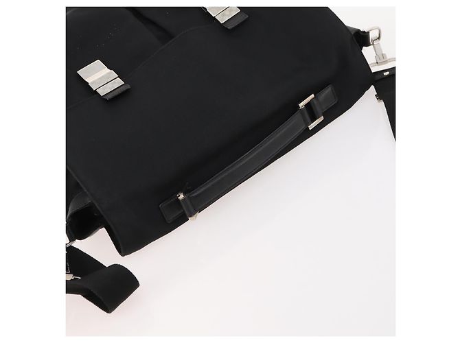 Borsa a Spalla GUCCI Nylon 2way Nera Argento Auth 172937 Nero - vista 6