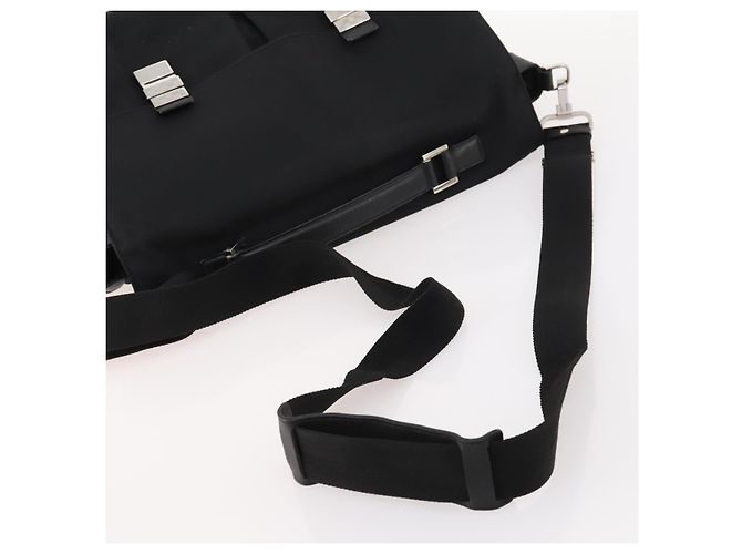 Borsa a Spalla GUCCI Nylon 2way Nera Argento Auth 172937 Nero - vista 7