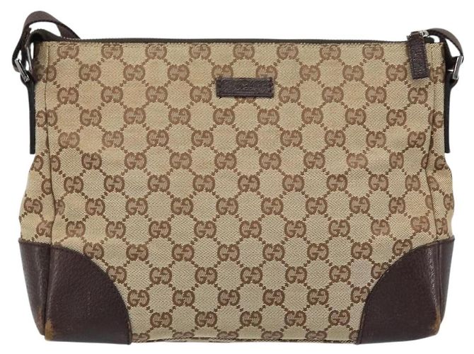 Borsa a Spalla GG Canvas Gucci Beige Argento Auth 173832 - vista 2