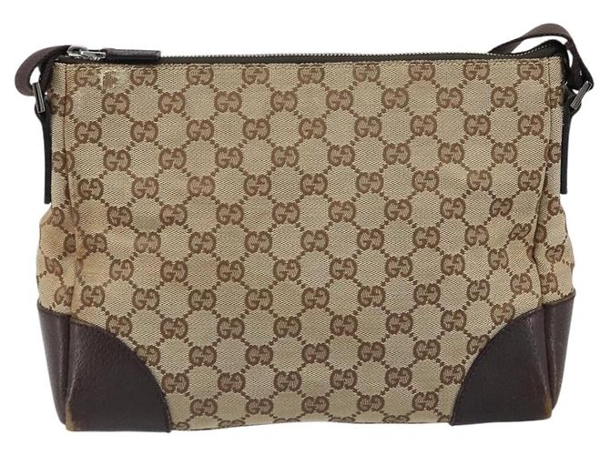 Borsa a Spalla GG Canvas Gucci Beige Argento Auth 173832 - vista 3