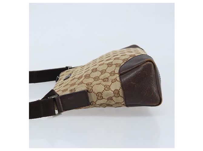 Borsa a Spalla GG Canvas Gucci Beige Argento Auth 173832 - vista 5