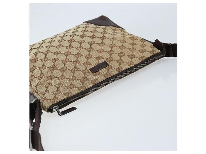Borsa a Spalla GG Canvas Gucci Beige Argento Auth 173832 - vista 6