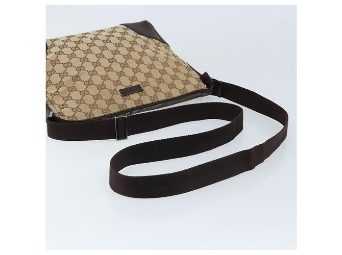 Borsa a Spalla GG Canvas Gucci Beige Argento Auth 173832 - vista 7