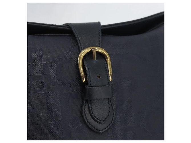 Borsa a Spalla in Tela Trotter Christian Dior Blu Navy e Oro Auth ka2955 D'oro - vista 14