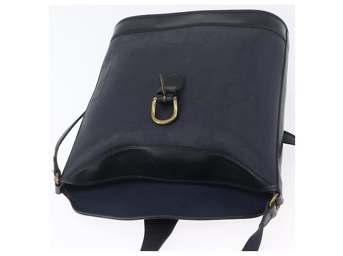Borsa a Spalla in Tela Trotter Christian Dior Blu Navy e Oro Auth ka2955 D'oro - vista 15