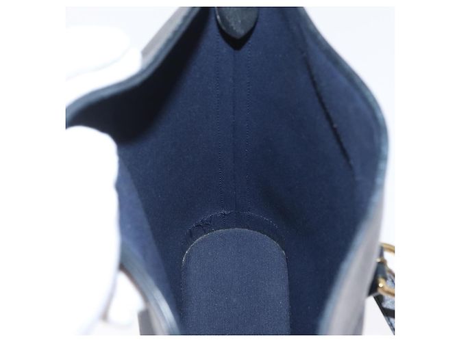 Borsa a Spalla in Tela Trotter Christian Dior Blu Navy e Oro Auth ka2955 D'oro - vista 18