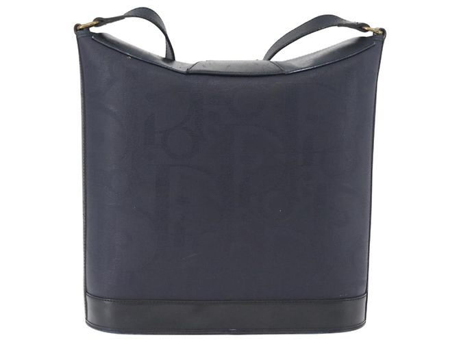 Borsa a Spalla in Tela Trotter Christian Dior Blu Navy e Oro Auth ka2955 D'oro - vista 3