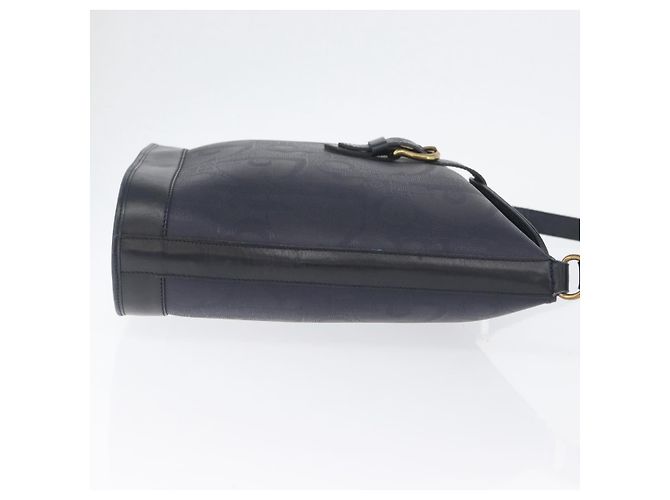 Borsa a Spalla in Tela Trotter Christian Dior Blu Navy e Oro Auth ka2955 D'oro - vista 4