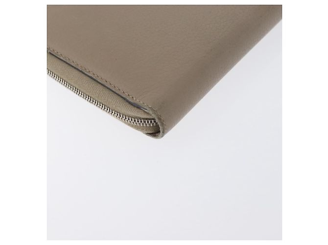 Céline CELINE Langer Geldbeutel Leder Beige Silber Auth am10868 - Ansicht 10