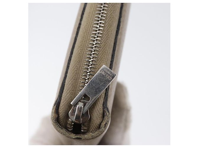 Céline CELINE Langer Geldbeutel Leder Beige Silber Auth am10868 - Ansicht 12