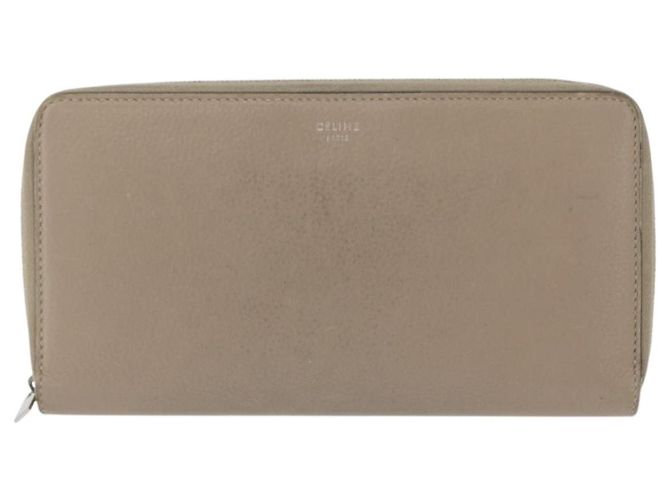 Céline CELINE Langer Geldbeutel Leder Beige Silber Auth am10868 - Ansicht 2