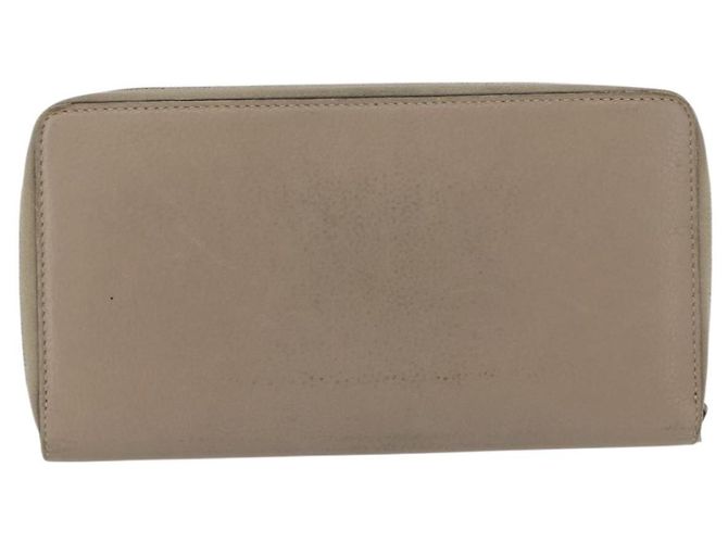 Céline CELINE Langer Geldbeutel Leder Beige Silber Auth am10868 - Ansicht 3