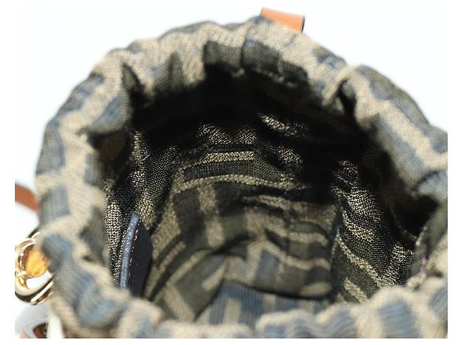 Borsa Mamma Baguette in tela Zucca con catena Step Out FENDI marrone nero Auth 171470SAM - vista 18