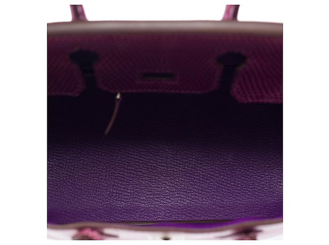 Hermès Borsa HERMES Birkin 25 in Pelle Esotica Viola - 103358 Porpora - vista 8