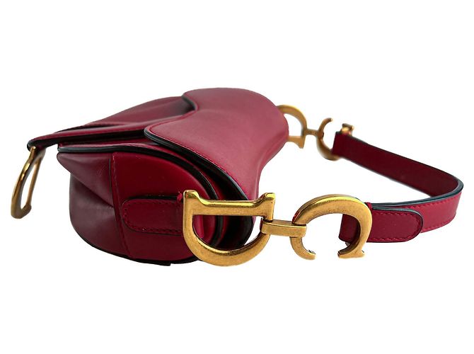 Dior Saddle Mini Ultrasmooth Kalbsleder Handtasche ohne Tragegurt Kirschrot - Ansicht 10