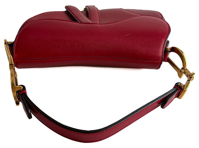 Dior Saddle Mini Ultrasmooth Kalbsleder Handtasche ohne Tragegurt Kirschrot - Ansicht 11